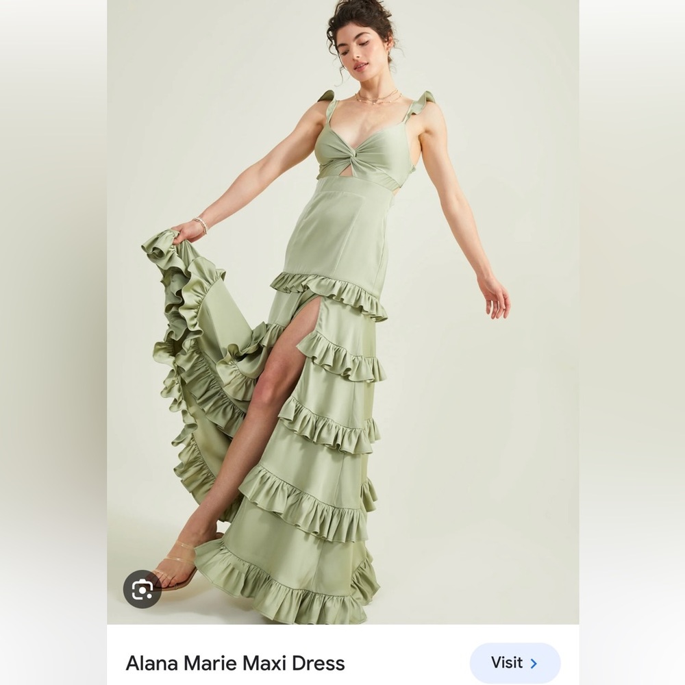 NWT Altar’d State Sage Green Satin Dress